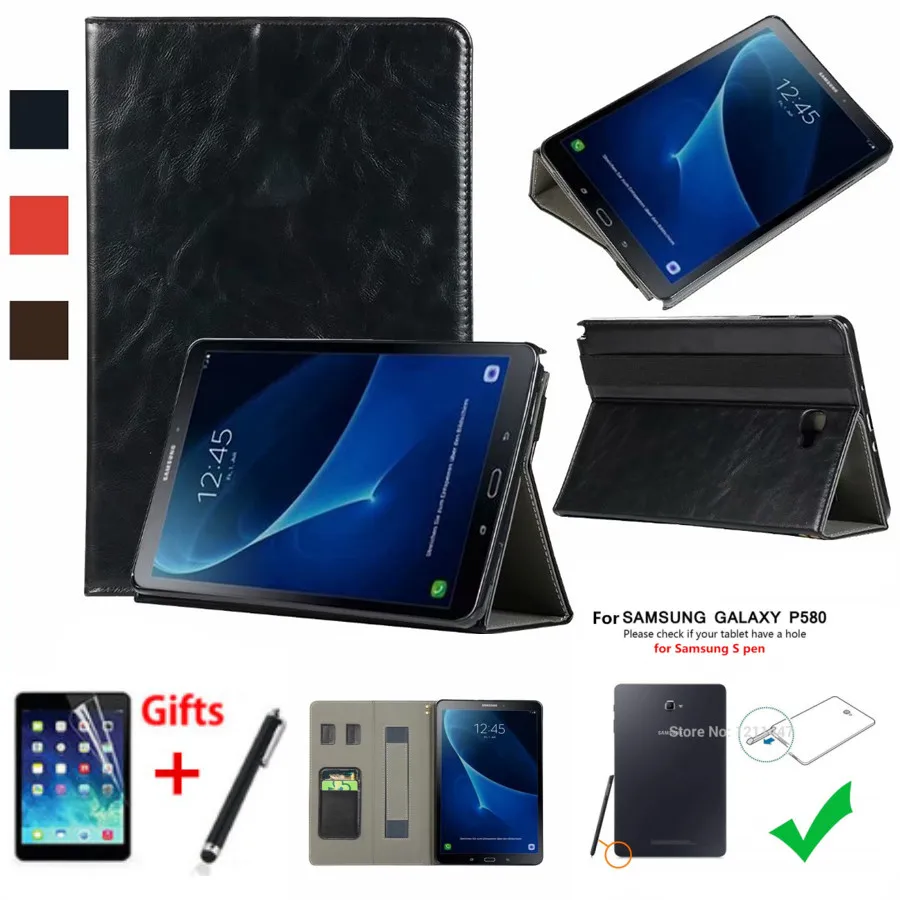 Премиум чехол для Samsung Galaxy Tab A 10 1 P580 (с S pen) умный планшета P585 ручной держатель
