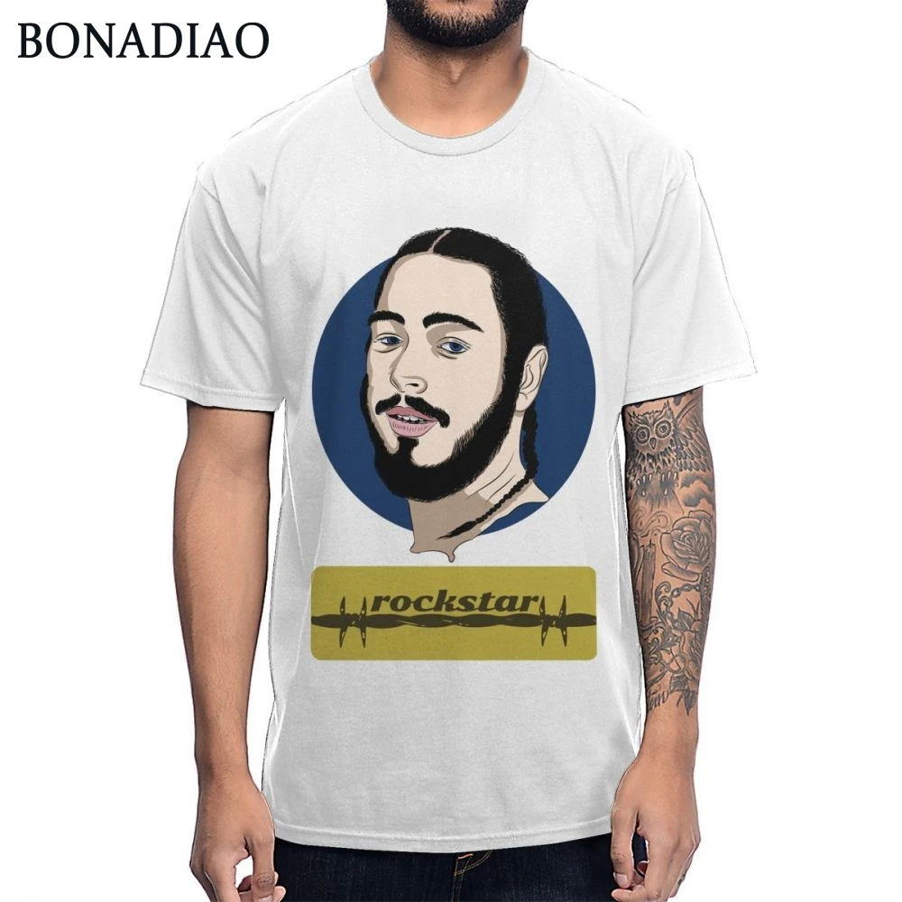 Хип хоп Post Malone Rockstar футболка унисекс 2019 Новинка Homme Чистый хлопок размера плюс