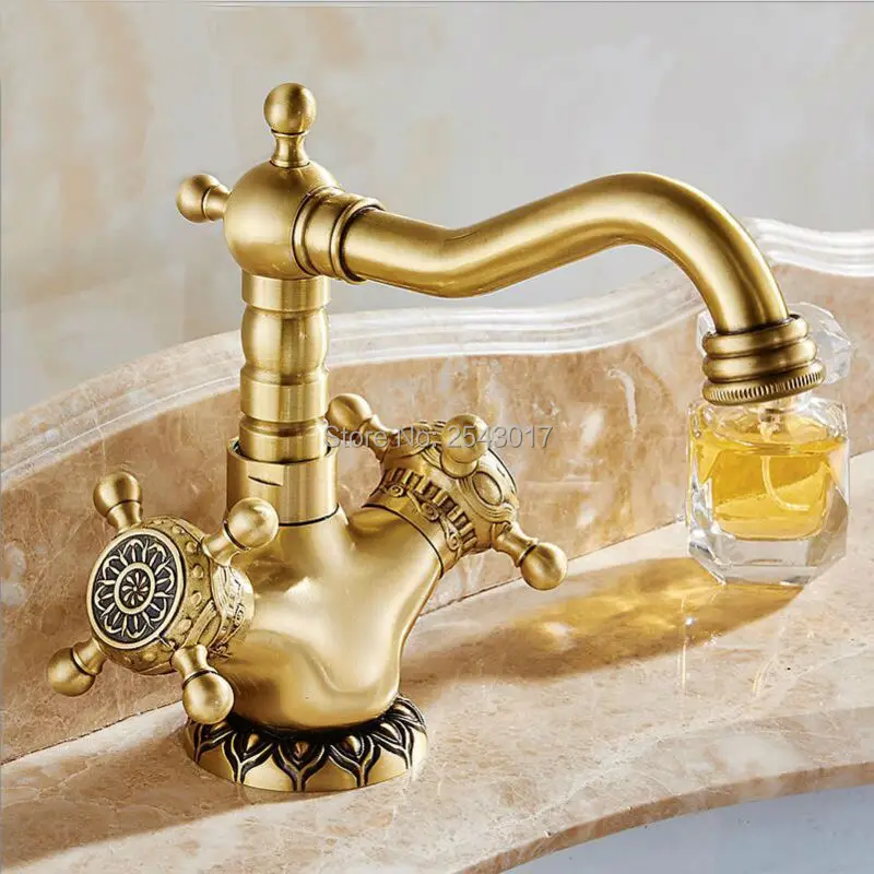 Luxury Antique Carving Bathroom Basin Faucet 360 Swivel Spout Fashion European Style Elegant Mixer Taps torneira banheiro ZR210|torneira