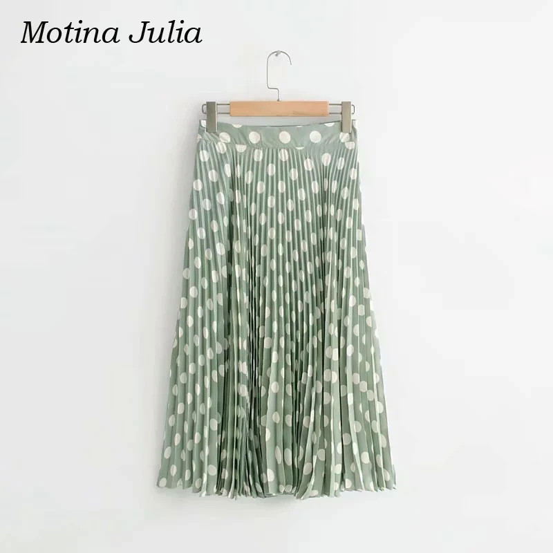 Motina Julia 2018 уличная шикарная юбка в горошек Женская Большой маятник