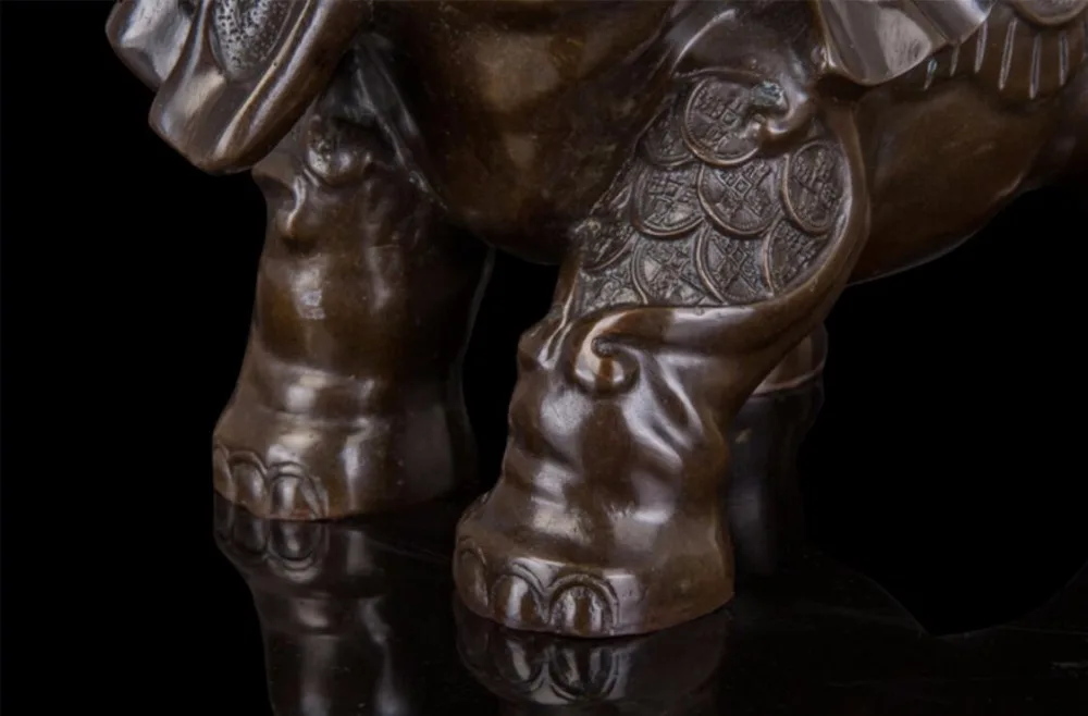 31 см китайский чистый Бронзовый Слон Heffalump богатство Fengshui животные
