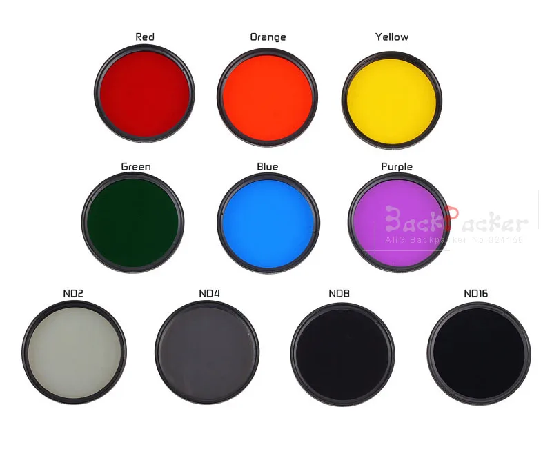 46 мм градиентный фильтр для камеры Красный Оранжевый Фиолетовый Зеленый Синий ND2