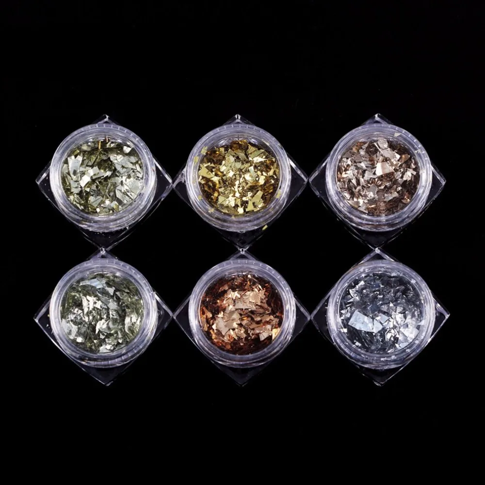 6 шт./компл. для Неил арта украшения кончиков ногтей Сияющие Блестки искусство