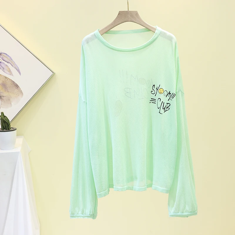 Повседневная Женская футболка 2019 летняя новая ледяная шелковая печать тонкие