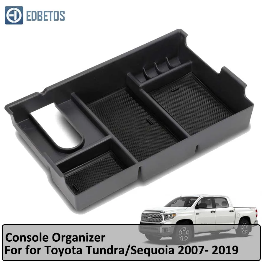 TUNDRA O Подлокотник коробка лоток для Toyota Tundra 2007- Автомобильный Центр перчатка коробка для Toyota Sequoia 2008- консоль ящик держатель чехол - Название цвета: TUNDRA O