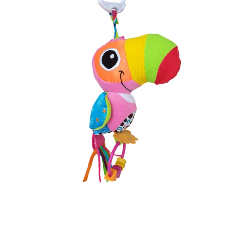 

Developmental Baby Toy Cartoon Animal Baby Rattles Mobile Plush Toy Soft Teether Stroller Infant Car Bed Hanging Rattle