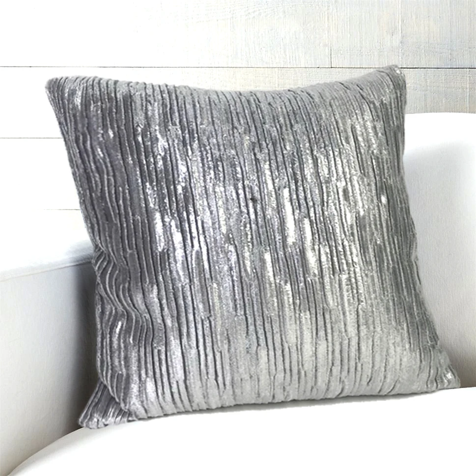

Europe luxury Silver flannel wrinkle Cushion Cover new soft cushion case sofa bed car home room Dec wholesale FG1012