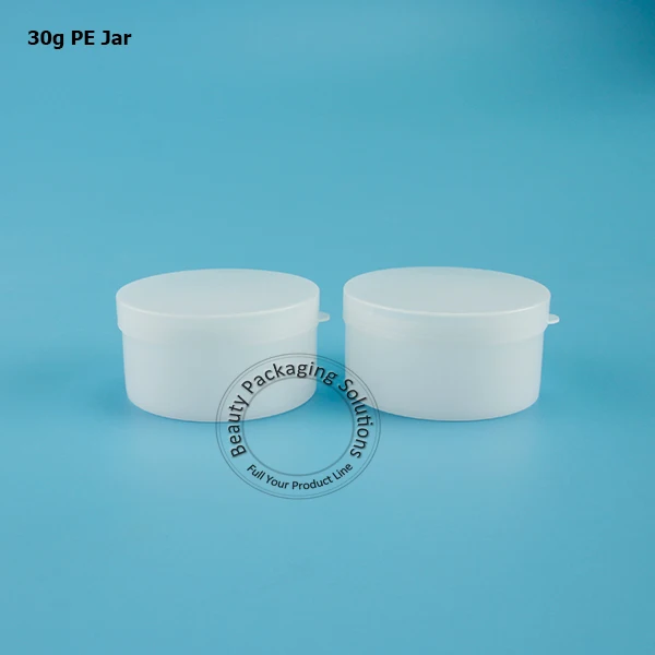 Оптовая продажа 30 г банка для крема белые пластиковые контейнеры косметические