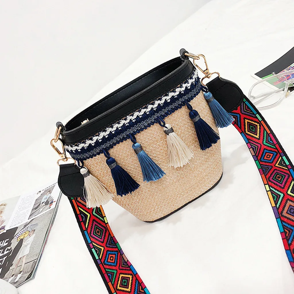 Сумка OCARDIAN женская на молнии винтажная Соломенная Сумочка в этническом стиле с