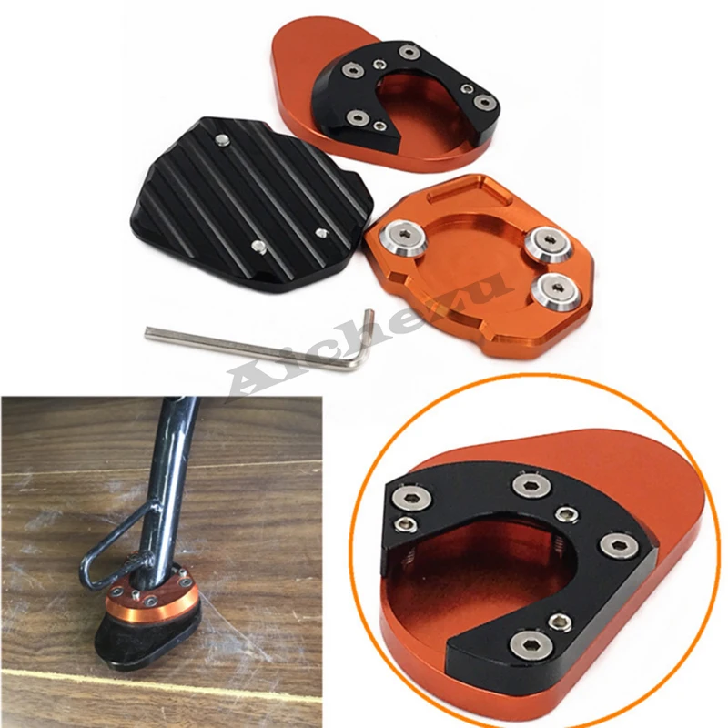 

ACZ Motorcycle Stand Enlarger extensions Pads CNC Side Stand Enlarger Extension Pad For 125 200 390 2013 2014 2015