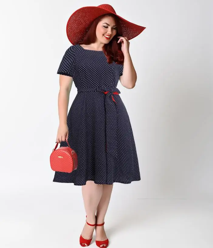 Новое платье в горошек с бантом темно синее завышенной талией|swing dress pattern|dress shirts