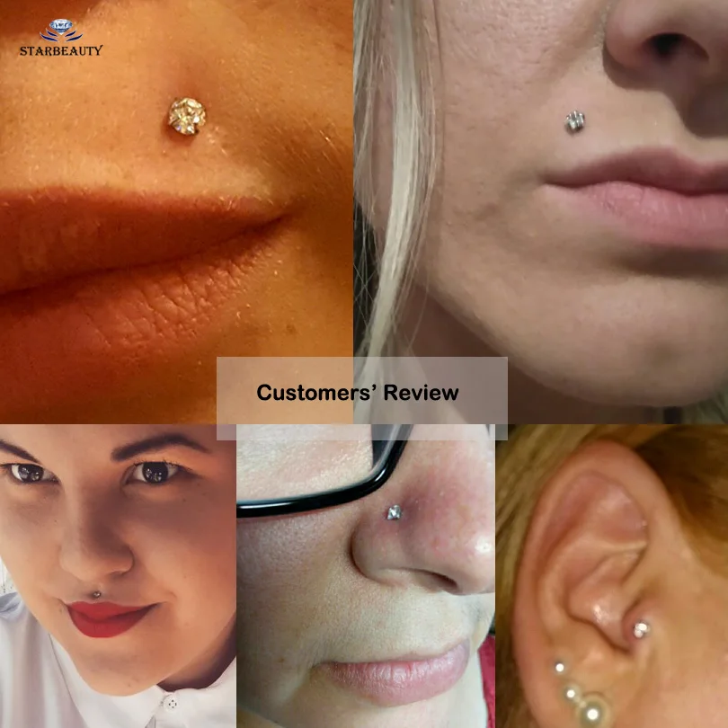 Кольцо Starbeauty для пирсинга носа Ювелирное Украшение с круглым прозрачным