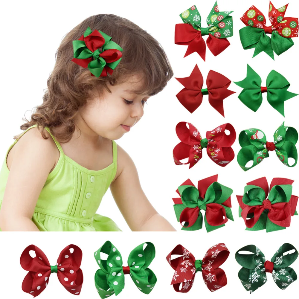 12 шт. новогодние заколки для волос|hair accessories for girls|fashion hair accessorieshair |