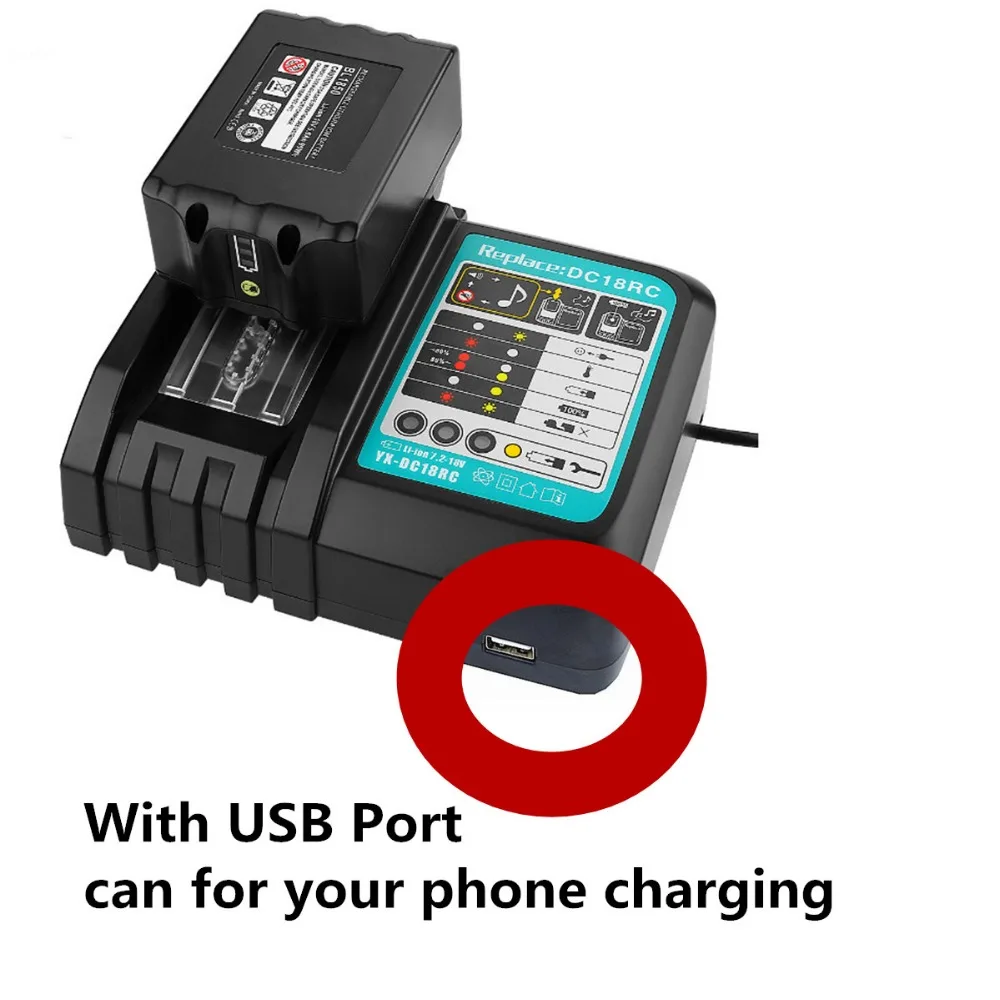 6.5A зарядное устройство для Makita 14,4 V 18V BL1830 Bl1430 DC18RC DC18RF EU Plug Вентилятор охлаждения и высокое качество