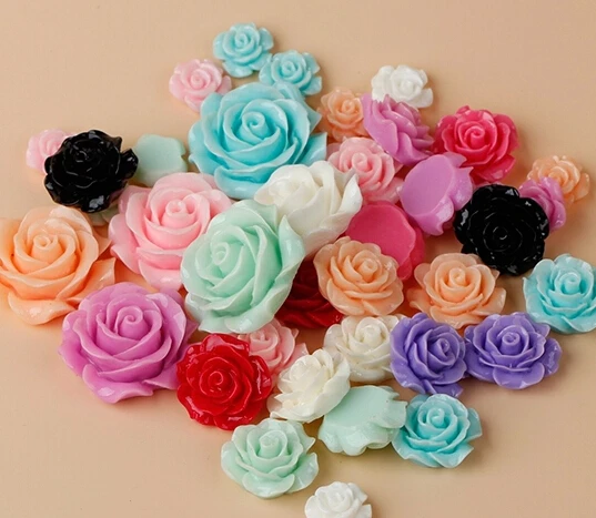 20 шт Разноцветные разноцветные наклейки из смолы с розами Сверло DIY Материал