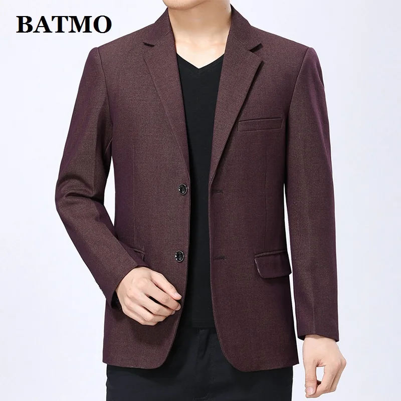 Batmo 2019 neue ankunft hohe qualität smart casual blazer männer, männer casual anzüge, männer der wein rot jacken plus-größe M-3XL 04