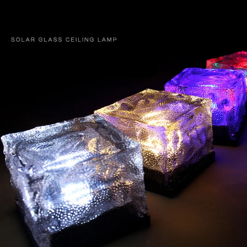 

Garden Solar Light Buried Lamp Lawn Solar Bulb Underground Light Glass Brick Waterproof For Terrace Decor Garden Light Outdoor