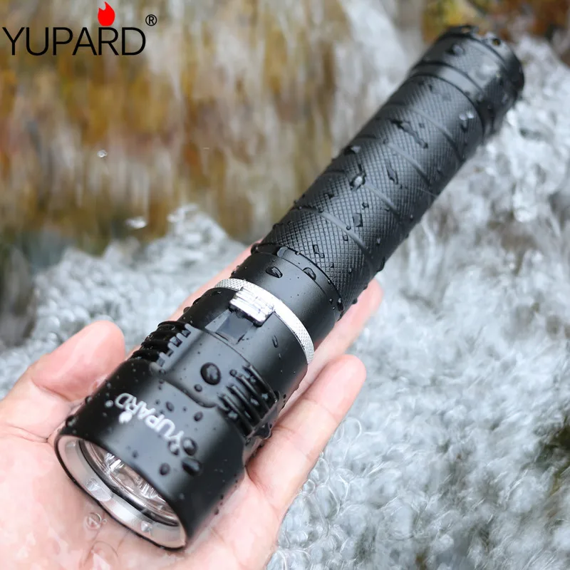 Яркий водонепроницаемый Подводный фонарь yupard T6 для дайвинга XM L2 3 светодиода