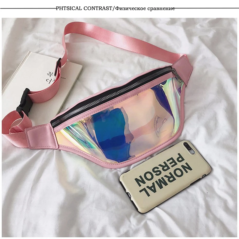 Модная поясная сумка, водонепроницаемая, прозрачная, в стиле панк, голографическая поясная сумка, лазерная поясная сумка для женщин, 3 цвета, горячая распродажа