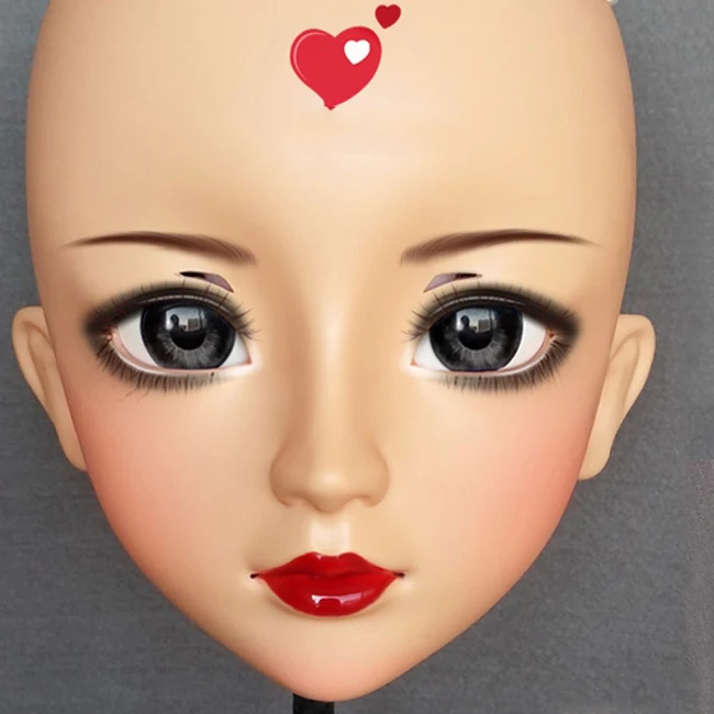 (Jun 04) Женская милая девочка каучуковая полуголовая Kigurumi BJD маска для косплея