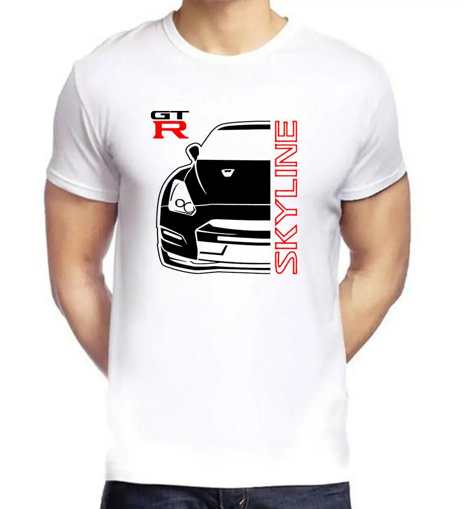 

Niss Skyline Gt-R Black White T Shirt 2019 New Pure Cotton Short Sleeves Hip Hop Fashion O-Neck Casual Cotton T Shirt