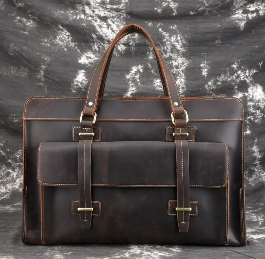 

Мужские дорожные сумки из натуральной кожи в стиле ретро, Большая вместительная спортивная сумка из воловьей кожи, прочная Мужская Дорожна...