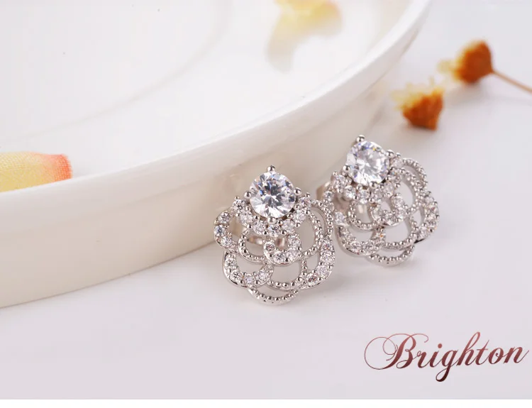 2015 new fashion silver leaf earrings rhinestone woman gift | Украшения и аксессуары