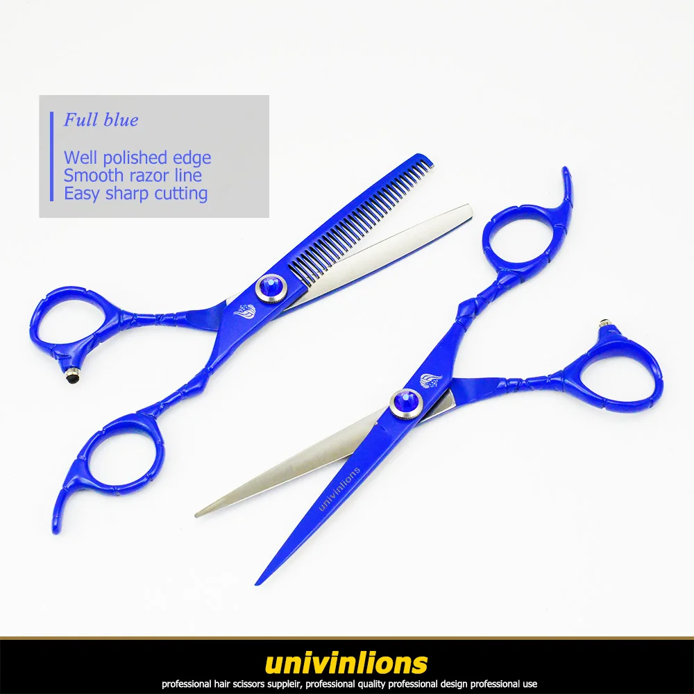 Univinlions 6 &quotСиние ножницы для волос дешевые Парикмахерские филировочные