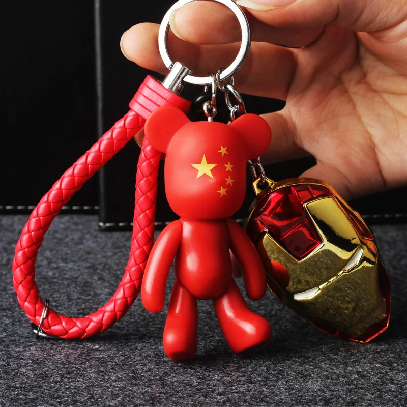 2 шт. мультфильм Bearbrick фигурка медведя куклы брелок Marvel Мстители Бэтмен Капитан