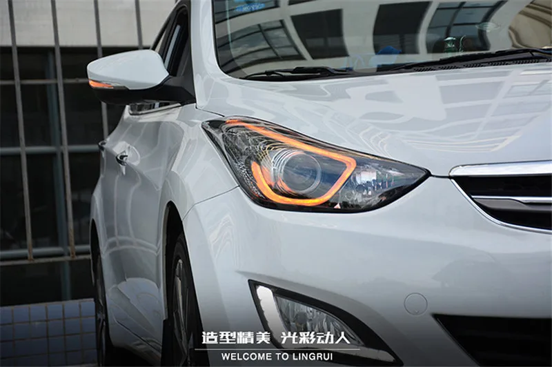 VLAND фабрика для автомобиля фара для Elantra фар 2012 Elantra светодиодный фар H7 ксенона с дневной свет и сигнала - Цвет: day light and signal