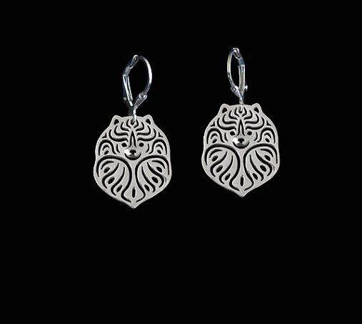 Fashion Style Handmade Cartoon Alloy Pomeranian dog Stud Earring golden color plated mini animal Earing jewelry 12pair/lot