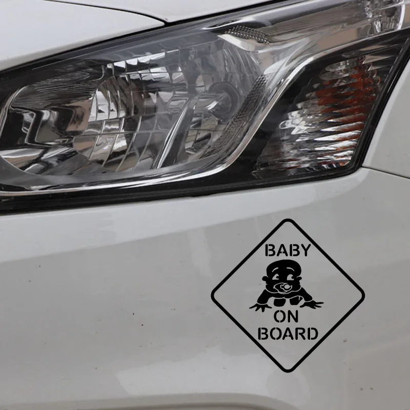 

YJZT 16.4X10.9CM Cute Cartoon Body Decoration Vinyl Decal BABY ON BOARD Creative Car Sticker C25-0023