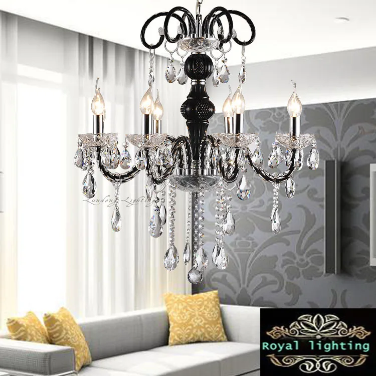 Children room light fixture mini black Red crystal chandelier for dining bedroom color luminaria candle E14 led |