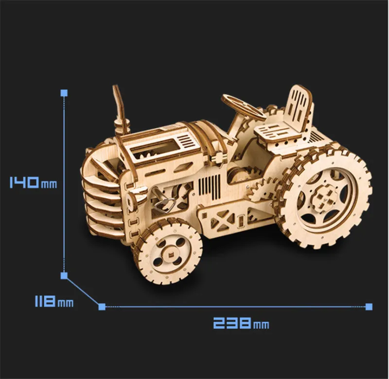 Предметы домашнего интерьера 3D Деревянный Трактор Модель Robotime DIY рукоятка