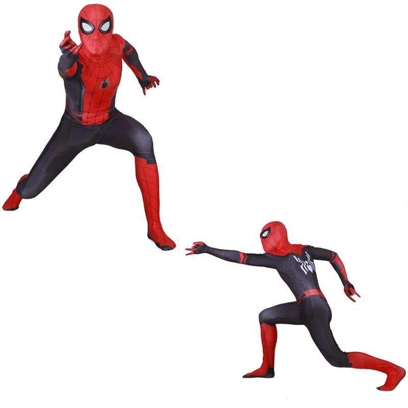 New Spider-Man away from home role-playing costume Peter Parker Zentai suit bodysuit adult spiderman superhero ball jumpsuit |