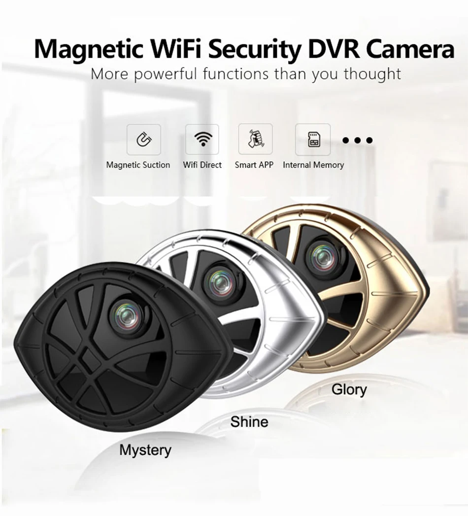Smновейшая Магнитная WiFi камера безопасности DVR, модная Мини ip-камера 720P с функцией обнаружения движения, запись, встроенная 8G TF карта