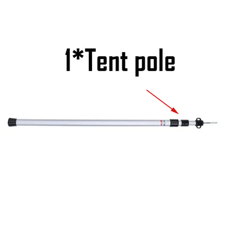 1 tent pole Алюминиевая стойка палатки телескопическая легкая высокопрочная Брезентовая палка колышки для палатки Аксессуары для кемпинга ветрозащитная веревка пряжка - Цвет: 1 tent pole