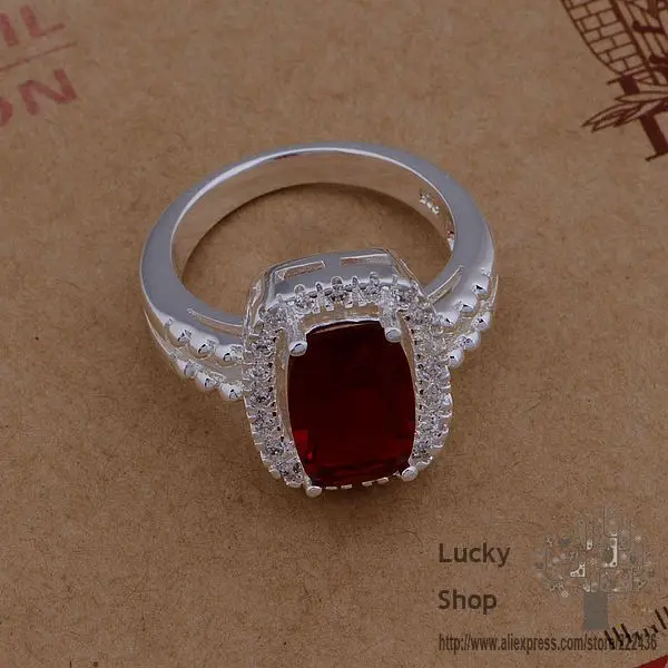 Серебряное кольцо AR708 925 пробы модные ювелирные изделия из серебра яркий красный