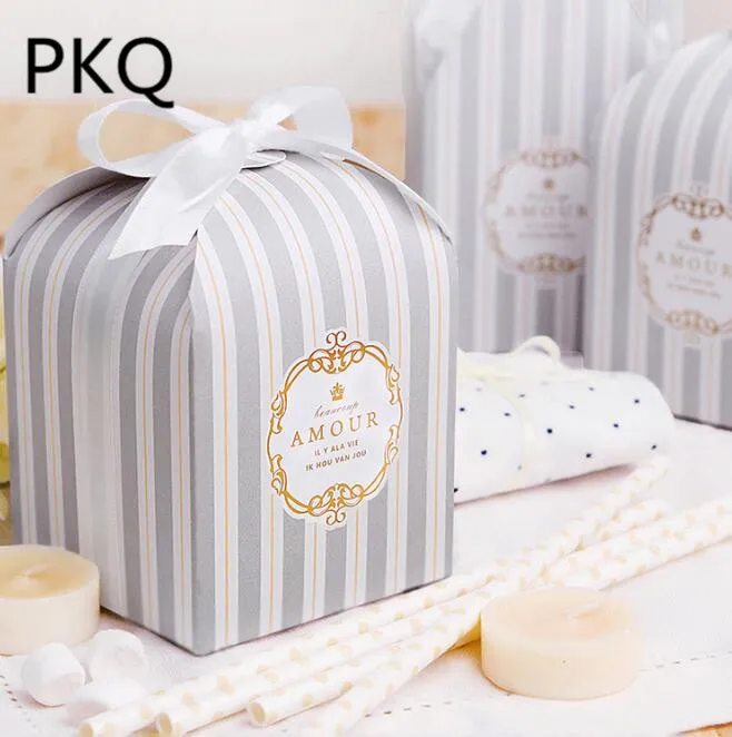 8*8*8 см розовая/серая/синяя Свадебная подарочная коробка для гостей картонная еды