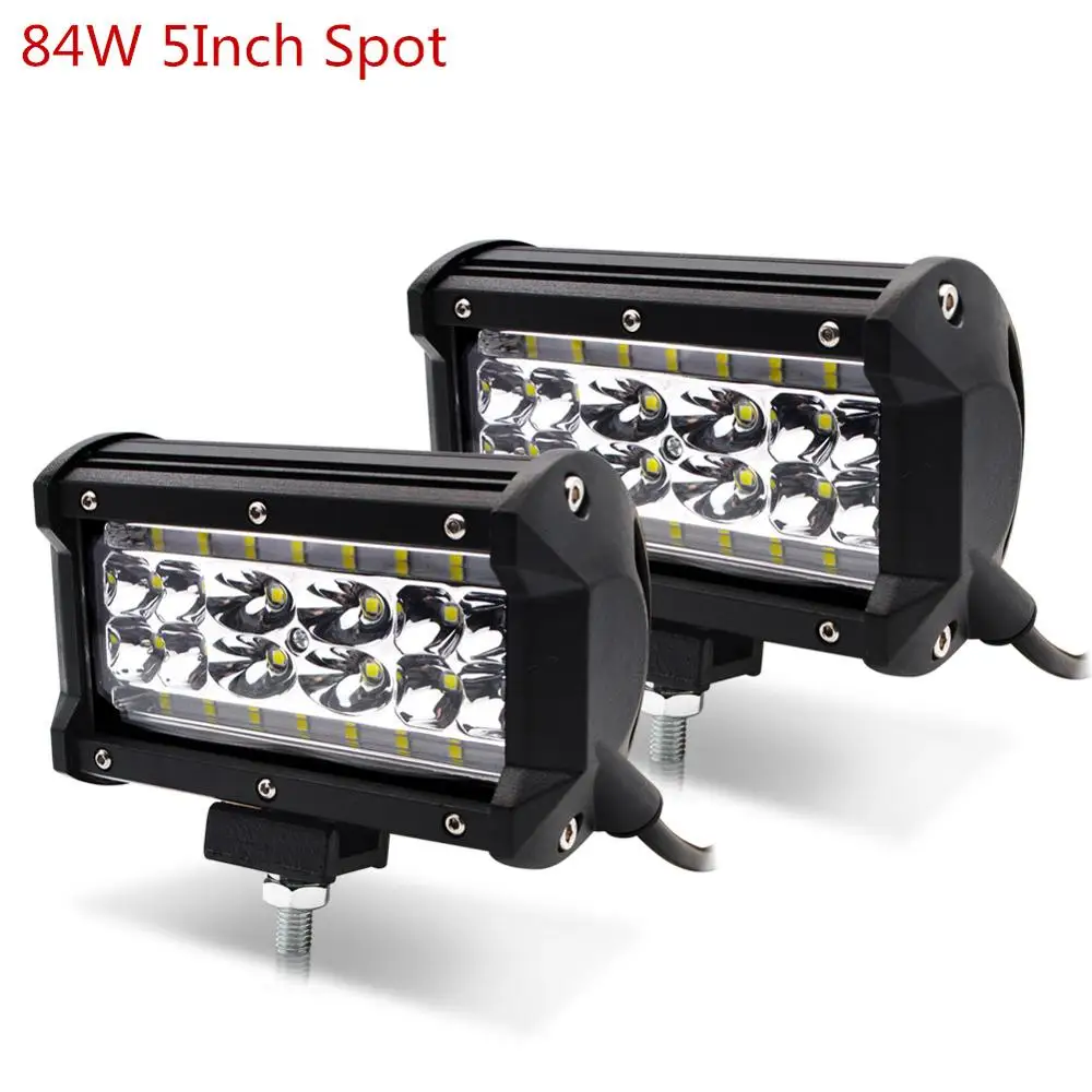 2PCS 84W 5Inch Safego, 5, 7, 9, 12 лет 17 20 дюйма 84 Вт 120W 180W 240W 360W 384W светодиодный рабочий светильник светодиодный бар светильник для мотоцикла Трактор Лодка внедорожный 4WD 4x4 - Цвет: 2PCS 84W 5Inch