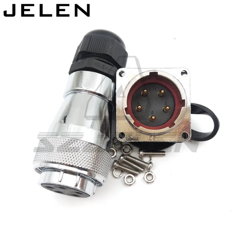 

WF28 serie 5pin waterproof Electrical equipment power cord connector Male and female, Metal circular panel mounting connector