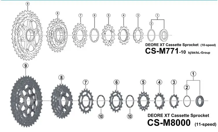 Shimano оригинальный XT M770 M771 M8000 маховик 9 скоростей скорости 10 11 ремонт скорость 11T12/13