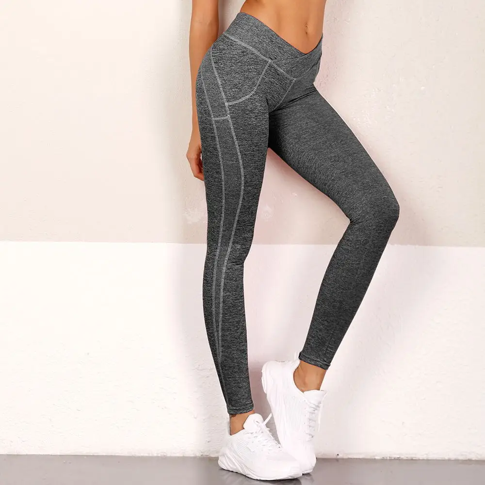 Новое поступление женские розовые серые однотонные леггинсы с высокой талией