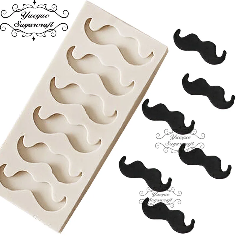 Yueyue Sugarcraft Man Beard silicone mold fondant cake decorating tools chocolate gumpaste | Дом и сад