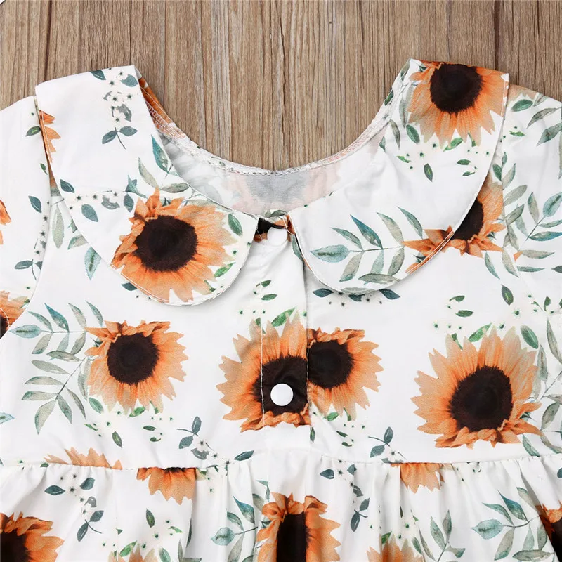 Комплект из 2 предметов топы с цветочным рисунком для маленьких девочек платье