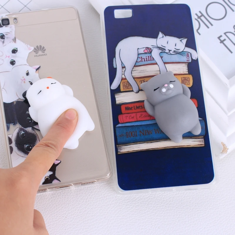 Silicon for huawei p10 lite case 5.2 inch Fashion Squishy Soft Cat Bear p8 2017 Y5ii Y6 II Compact mini |