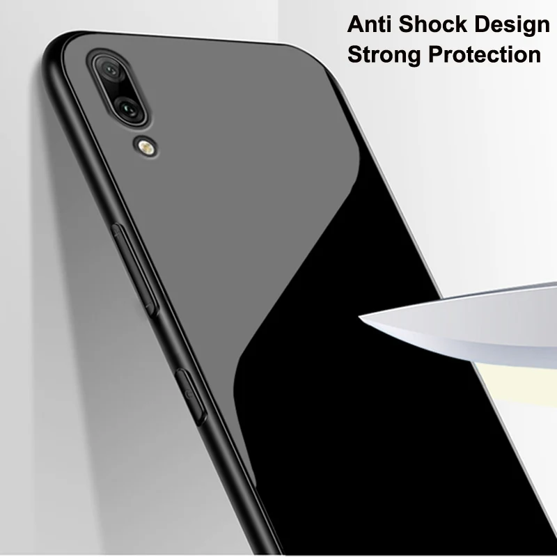 Чехол для Huawei Y7 Y7prime однотонный чехол из закаленного стекла телефона prime с