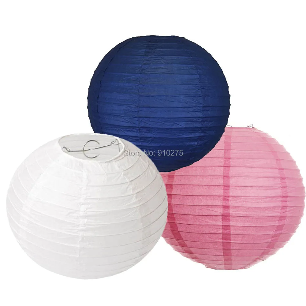18-Pack смешанные Темно-синие розового золота Бумага Фонари Абажуры для свадьбы
