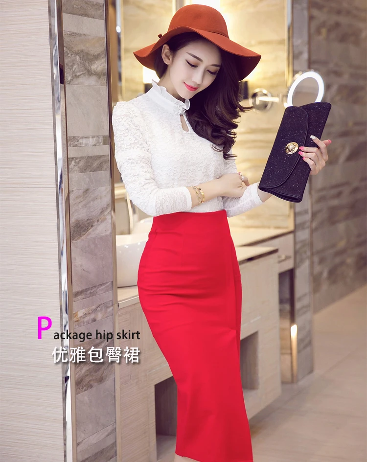 Лидер продаж Высококачественная женская сексуальная юбка карандаш средней