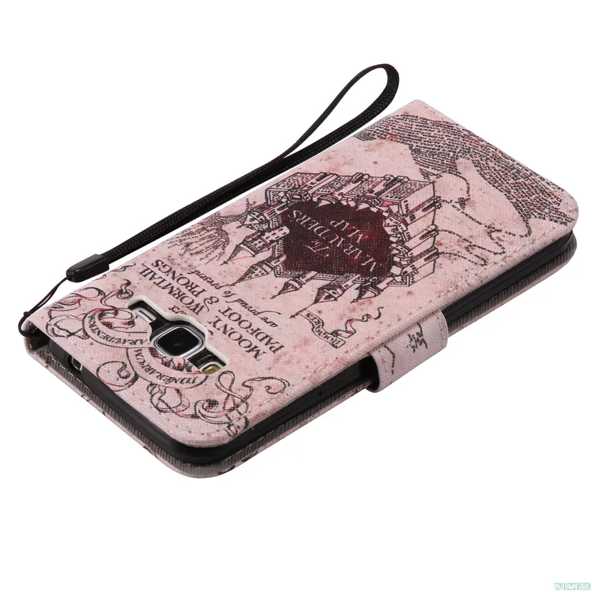 Мода Ретро Печать Кожа Case Стенд PU Бумажник Откидная Крышка for Samsung Galaxy J3 J310 J320 2015 2016